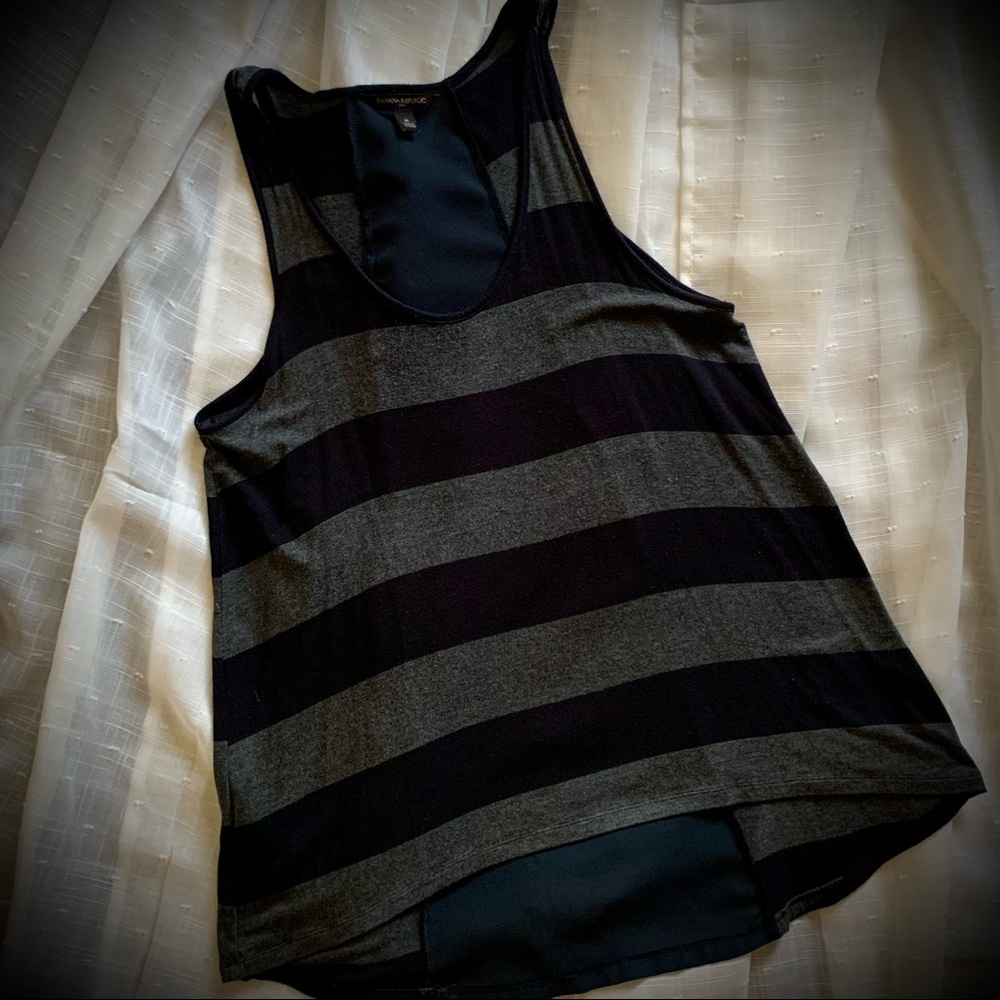 Black and charcoal Banana Republic Factory tank top